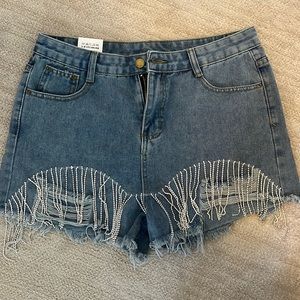 Diamond tassel shorts